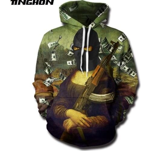 XS-7XL Summer Fashion Men Women T Shirt Hood Mona Lisa Funny Portrait 3D Print Casual Hooded Jacket Hoodies Sweatshirts