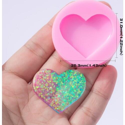 YF091 Heart Silicone Mold Cupcake Topper Sugarcraft Candy Fondant Resin Jewelry Cabochon Pendant Molds