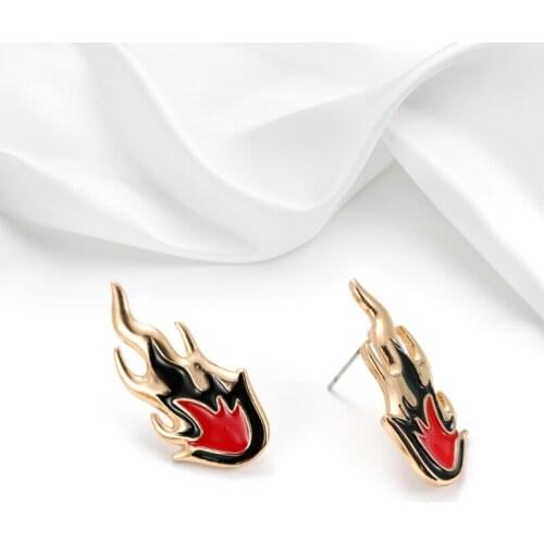 Women Earrings Fashion Creative Fire Flame Ear Cuff Charms Alloy Wedding Jewelry