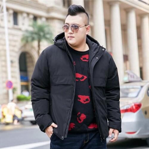 Color: Black Dark Blue Wine Red 2019 Winter New Mens Hooded Coat Extra Large XL-10XL Mens Jacket Casual Warm Thick Jacket