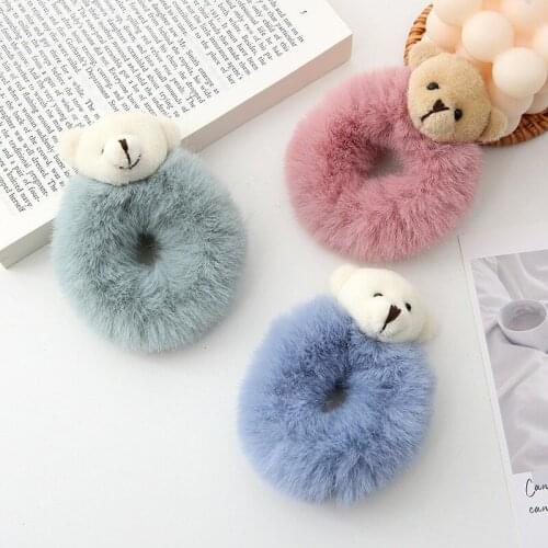 1PCS Cartoon Bear Plush Cute Princess Headwear Kids Elastic Hair Bands Children Hair Ties Girls Accessories Baby Headdress