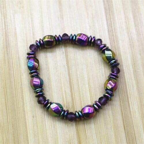 10pcs Faceted Rice Grains Color Hematite Beads Natural Stone Without Magnetite Oval Loose Bead for Jewelry Bracelet Making DIY