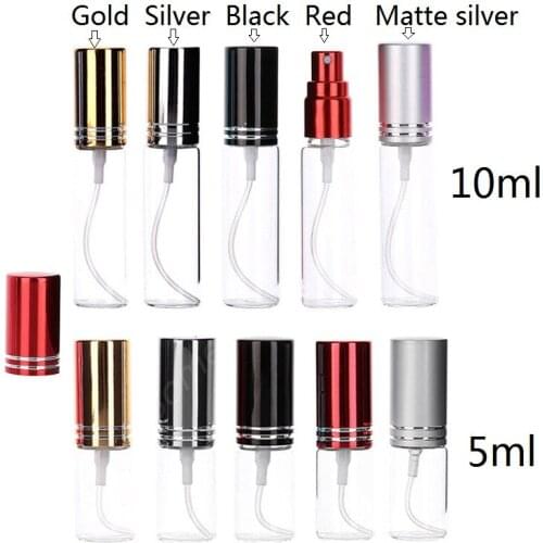 1000pcs 5ml 10ml Glass bottle with Sprayer Travel Portable Perfume Bottle Spray Bottles