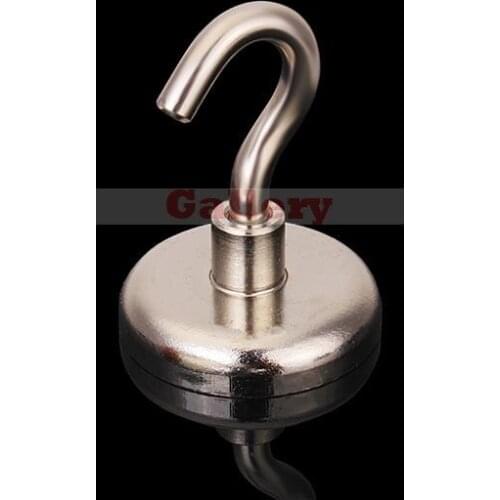 2 Pcs Lot N35 36x46mm Hook Pot Magnet Strong Neodymium Salvage Tool