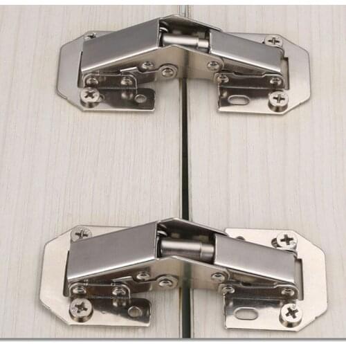 2pc Heavy Duty Cabinet Door Hinge 90 Degree Hydraulic Hinge No-Drilling Hole Cupboard thicken frog Soft Close Furniture Hardware