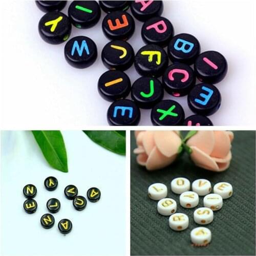 4*7MM 3600PCS Colorful Acrylic Letter Beads Flat Coin Round Shape DIY Jewelry Findings Palstic Alphabet English Character Spacer