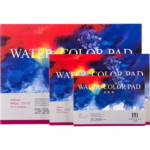 Eval 300gsm A3 A4 A5 Sketch Book Stationery 20Sheets Sealing Glue Watercolor Paper Notepad For Painting Drawing School Art Gift