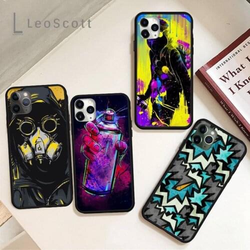 Art Inkjet graffiti blocks creative evil Phone Case for iPhone 11 12 pro XS MAX 8 7 6 6S Plus X 5S SE 2020 XR Soft silicone