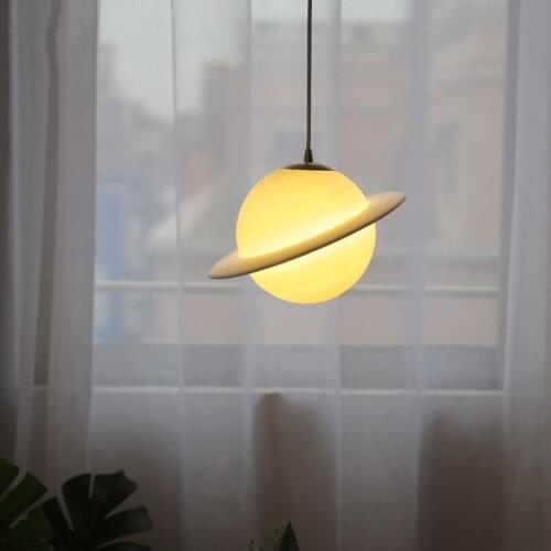 Atmosphere Saturn Planet Pendant Lights Led E27 Decorative Hanging Lamp Bedroom Bedside Porch Childrens Room Study Playground