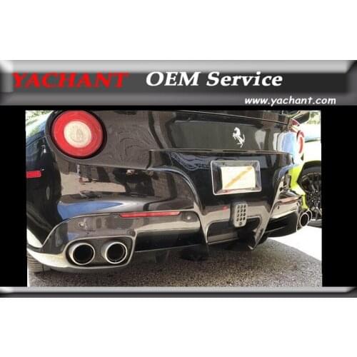 Car-Styling Carbon Fiber Rear Bumper Diffuser & Fog Light Cover 5Pcs For 2012-2015 F12 Berlinetta RZ Style Rear Diffuser