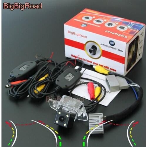BigBigRoad Car Intelligent Track Rear View Camera Connect to Original Screen For Honda Accord MK9 9 Generation 2.4L 2012 - 2015
