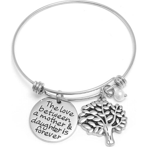 Mling Charm Bracelets For Mother Women Silver Stainless Steel Bangle & Bracelet Forever Love Jewelry Mothers' Day Gift pulsera5