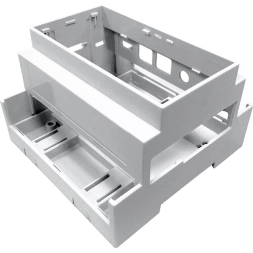 CBRPI-DR-4-CLR DIN Rail Mount Enclosure, Raspberry Pi 4B, Clear Lid, Polycarbonate