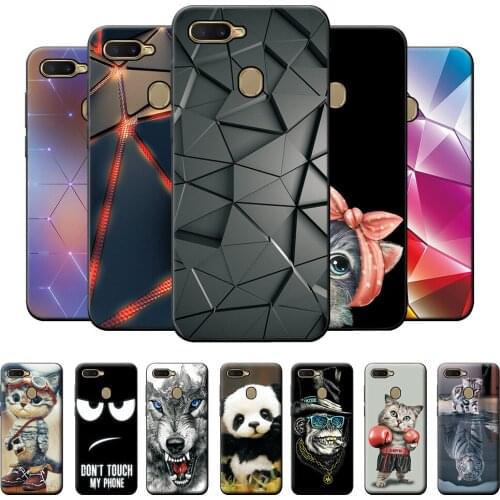 For OPPO A12 Case Black TPU Bumper on A12 Soft Silicone Back Cover For OPPO A12 a12 Cool Fashion Pattern Phone Case For OPPO A12