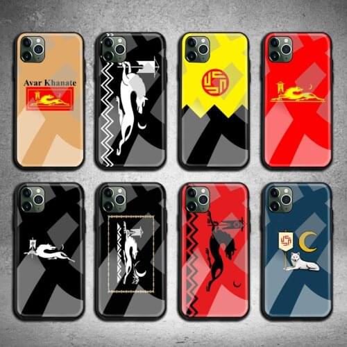 Avar khanate Flag Phone Case Tempered Glass For iPhone 12 11 Pro Max Mini XR XS MAX 8 X 7 6S 6 Plus SE 2020 cover