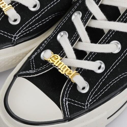 Gold Stainless Steel Baby Girl Shoelace Buckle Charms Name Sneakers Shoe Buckle For Women Men Fashion Custom Jewelery BFF 2021