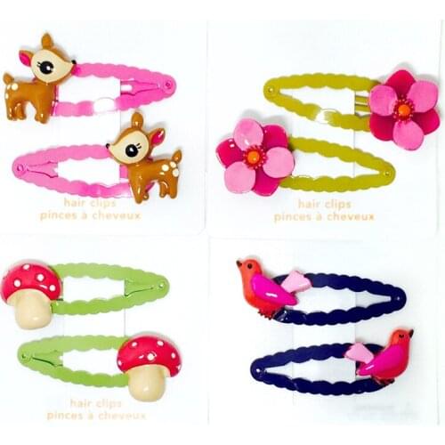 F221 Free shipping Baby jewelry girl hairpin headdress deer mushroom bird flower combination female daughter princess BB hairpin