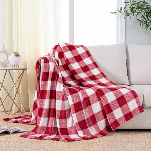 Flannel Blanket Children Adult Plush Sofa Cover Bedspread Warm Ligh Thin Chunky Plaids Throw Blanket for Beds Set Office Nap