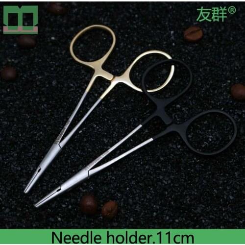Needle holder black handle aureate handle 11cm needle forceps surgical operating instrument stainless steel