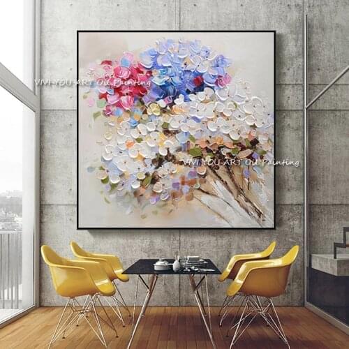 Knife colorful flower abstract 100% handmade oil painting wall large size art picture hand painting on canvas home decoration