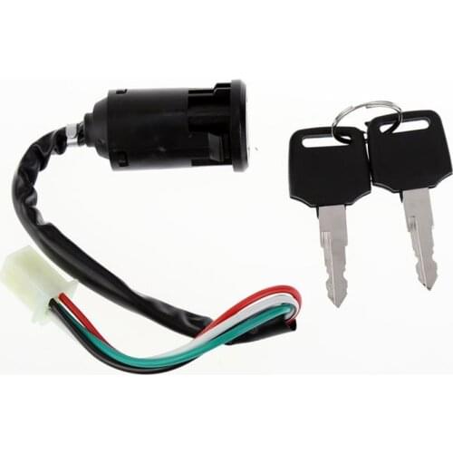 Key Ignition Switch 2pcs key 4 wire Ignition lock for dirt bike ATV motorcycle Use for Yamaha Suzuki kawasaki Scooter