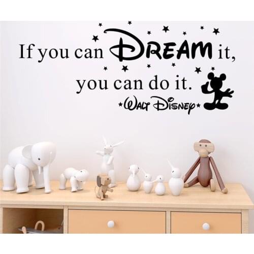 Creative if you can dream it you can do it letters wall stickers for kids rooms home decor disney wall decals vinyl mural art