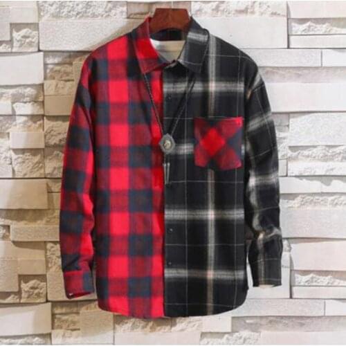 MODA VELOCE Red And Black Plaid Shirt Men Beach Shirts For Men Casual Regular Fit Shirts Cotton