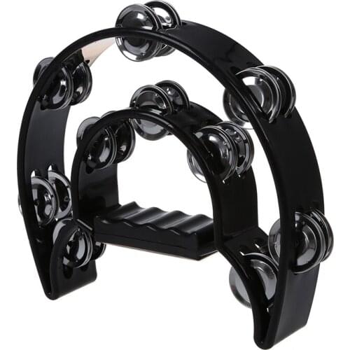 Musical Double Half Moon Tambourine Drum Kit Hi Hat Percussion Gift KTV Party