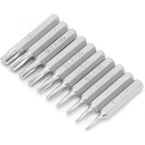 10PCS 4mm Shank Star Precision Screwdriver Bits Set Repair Tools T3/T4/T5/T6/T7/T8/T9/T10/T15/T20 Socket Adapter