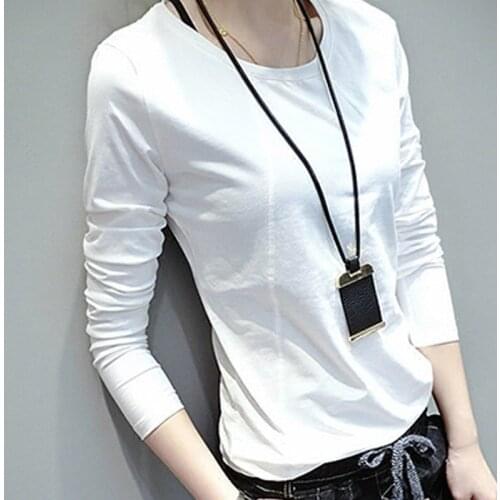 2021 News Womens Wear T-Shirt Female Skinny Long Sleeve Solid Fashion Tops Casual Popular Korean Lady Clothes High Quality