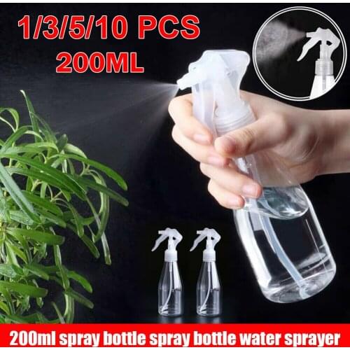 New Hot 1/3/5/10pcs Portable Plastic Clear Spray Bottle Cleaning Empty Trigger Home Use 200ml SMR88