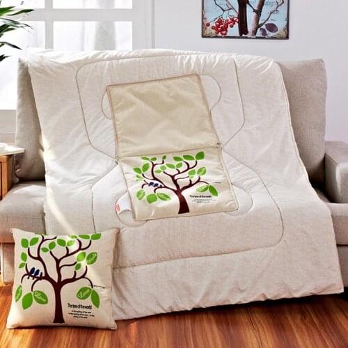 2 In 1 Cute Cartoon Cushion Blanket For Sofa Bed Foldable Square Pillow Quilt Home Office Car Air Pillows Cushions Quilt Blanket