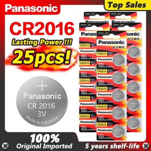 PANASONIC 25pcs cr2016 BR2016 DL2016 LM2016 KCR2016 ECR2016 3v button battery remote control toy coin battery