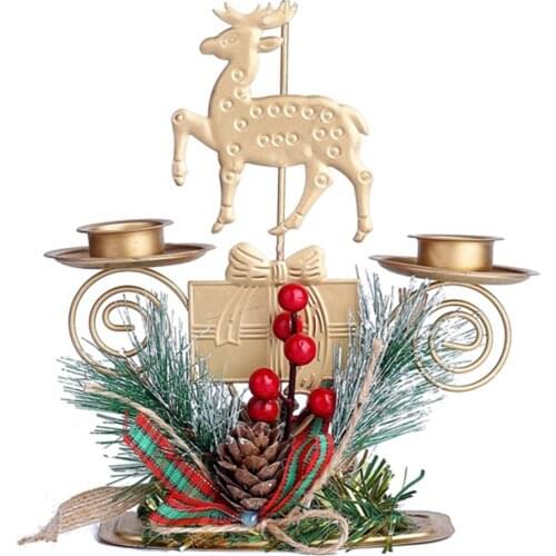 Christmas Gift Wrought Iron Style Lantern Candle Holder Model Room Creative Christmas Metal Crafts Decoration