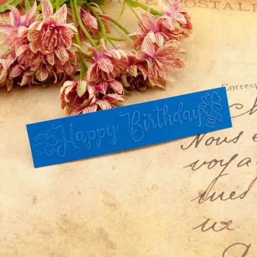 Happy Birthday Embossing Folder Stencil Template DIY Scrapbook Album Card Making E56C
