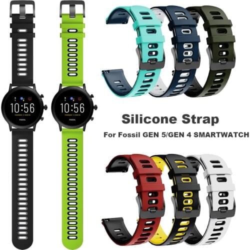 Silicone Band For Fossil Sport 43mm dial / GEN 5 / 4 SMARTWATCH Strap FTW4012 FTW4018 FTW4024 Watchband Bracelet ремешок Correa