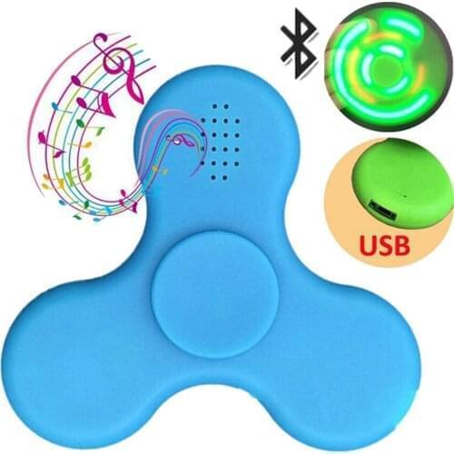 LED MINI Bluetooth Spinner Speaker Fingertip Gyro Finger Spinner bluetooth speaker funny toy speakers as good gift Decompression