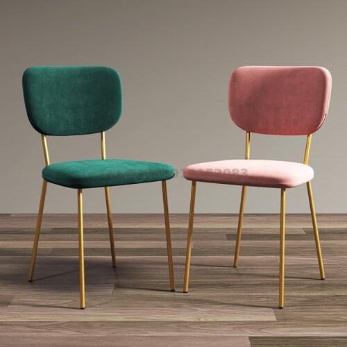 Light luxury dining chair modern minimalist home single back chair hotel nordic restaurant ins wind iron art makeup chair