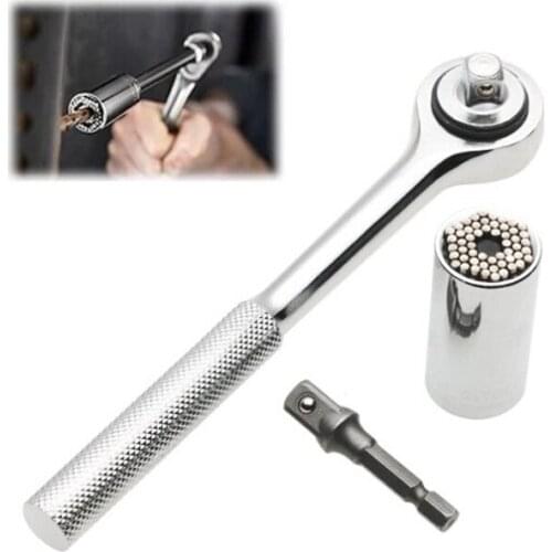 Universal Hand Repair Tool Ratchet Socket Wrench Grip Power Drill Adapter Remove Screws Home Maintenance Car Tool Repair Kit
