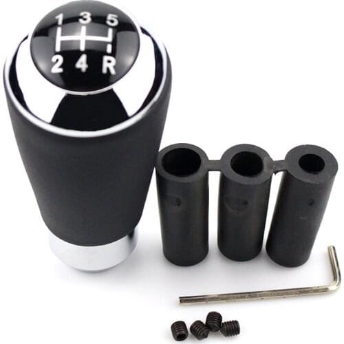 Universal Black+Silver MT Gear Stick Shift Knob for Opel Vauxhall volkswagen Audi Honda 5 Speed Car Gear Knob Car Styling