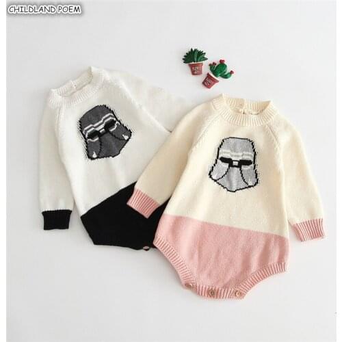 Knitted Baby Clothes Newborn Baby Clothes Autumn Winter Long Sleeve Baby Sweater Boy Girl Romper Infant Baby Jumpsuit Onesie