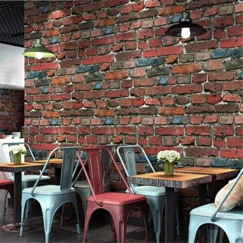 Wellyu Retro nostalgic stereo imitation brick wallpaper cafe bar restaurant culture stone red brick wallpaper papel de parede