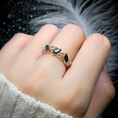 Wedding Rings Trendy CZ Green Purpel Crystal Engagement Ring for Women Rigant Cubic Zirconia Gift Dropshipping Jewelry