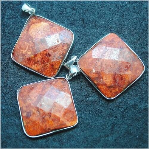 Sponge coral pendants square shape 26x26mm new factory designs unique diy jewelry beads accessories wholesale price