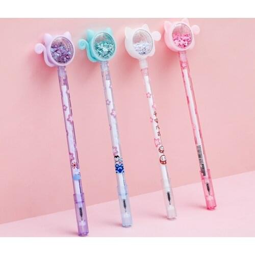 1 Pcs Stationery Kawaii Gel Pen School Office Supply Novel Creative Cat Glitter Recreation Cute Gel Pen Exam pen School season