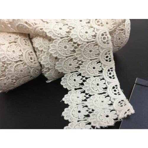 1 Yard 8cm Width 100% Cotton Very High Quality Exquisite Water Soluble Cotton Lace Trim Fabric DIY Sewing Supplie