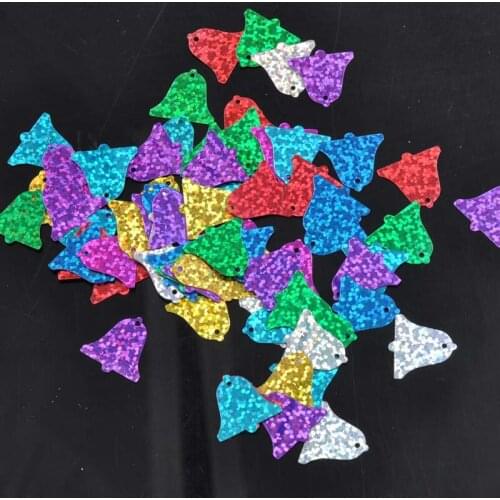10g Christmas small bell Laser Sequin For Crafts&Paillette Sewing Scrapbooking Lentejuelas Beads 19mm CP0807