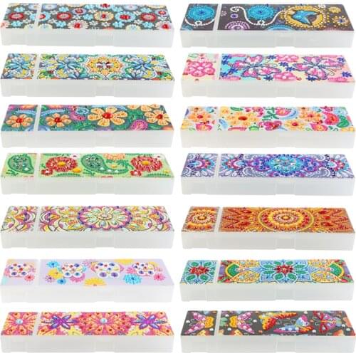 5D DIY Mandala Special Shaped Diamond Painting Students Pencil Box Diamond Emboridery Rhinestone Organizer Case