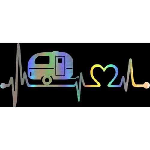 Aliauto Fashion Laser Car Sticker Heartbeat Train Auto Accessories Cartoon Funny Vinyl Decal Cover Scratches,24cm*12cm