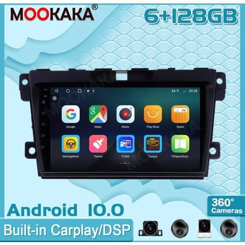 6+128GB Android 10 For Mazda CX-7 2008-2014 Surround View Camera Car Multimedia Player Stereo Radio GPS Navigtion Recorder